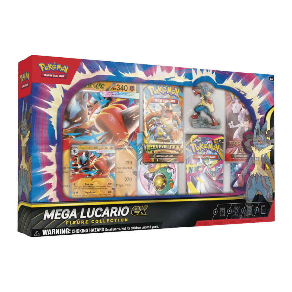 Caja con figura de 5 sobres Mega-Lucario ex Español