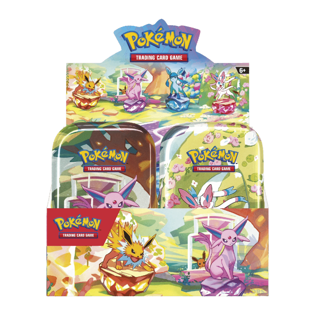 Caja mini latas evoluciones prismaticas eevee Español